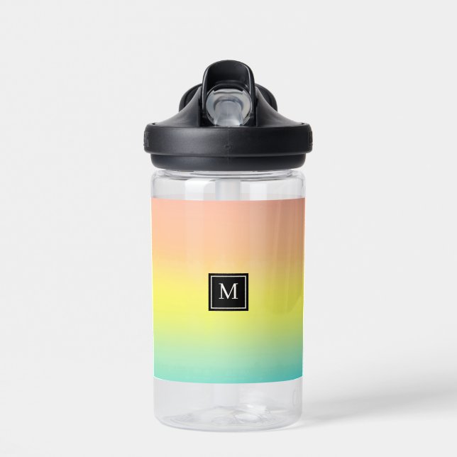 Bouteille D'eau Ecole Monogramme Arc-en-ciel (Avant)