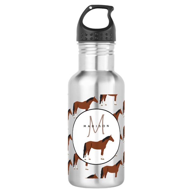 Bouteille D'eau École monogramme de cheval (Devant)