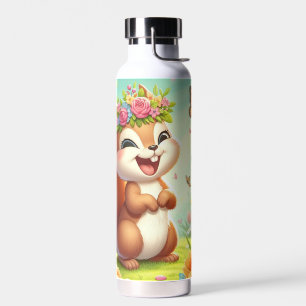 Bouteille D'eau Écureuil du printemps mignon et heureux