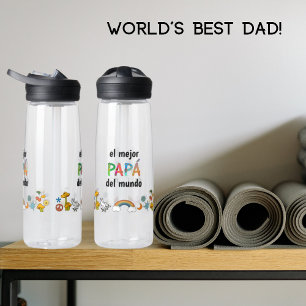 Bouteille D'eau El mejor Papá del mundo ! Lettres amusantes Whimsy