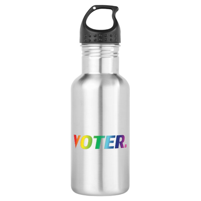 Bouteille D'eau "électeur" rainbow pride couleurs lgbt (Devant)