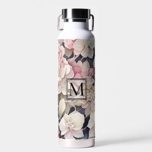 Bouteille D'eau Elégant boho rose aquarelle hydrangée florale