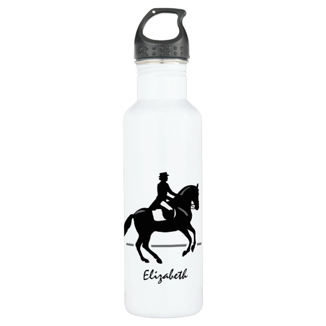 Bouteille D'eau Élégant cavalier de pression exécutant Pirouette (Devant)