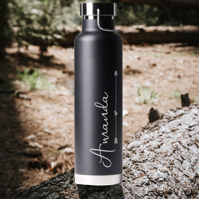 Bouteille D'eau Élégant Cœur Personnalisé avec Nom de Demoiselle d (Créateur téléchargé)