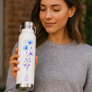 Bouteille D'eau Élégant floral isolé