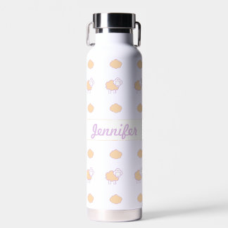 Bouteille D'eau Elégant Mignonne Mouton Rose Avec Nuages Motif