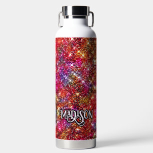 Bouteille D'eau Élégant monogramme couleur fausse Parties scintill