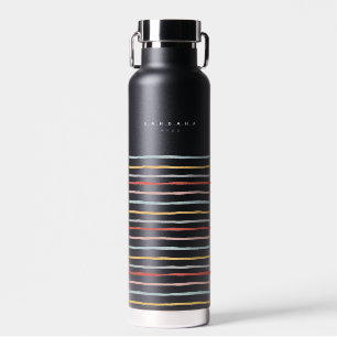 Bouteille D'eau Élégant Retour à l'école Bandes colorées Monogramm