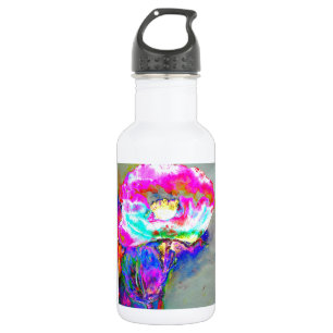 Bouteille D'eau Elégant tableau turquoise rose abstrait