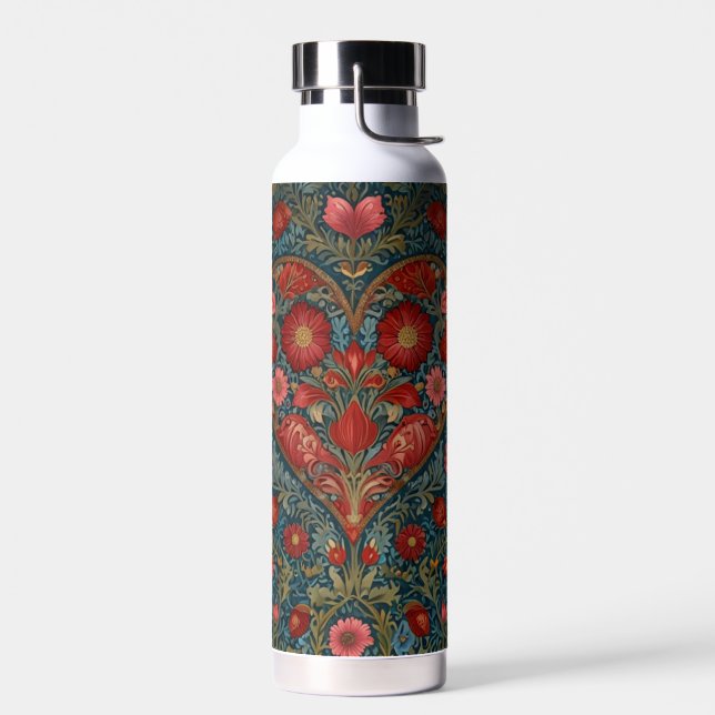 Bouteille D'eau Elegant Victorian Valentines Day heart design (Gauche)