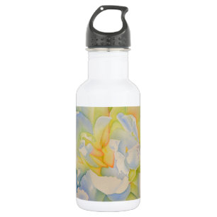 Bouteille D'eau Elégante aquarelle fleurie de pivoine blanche