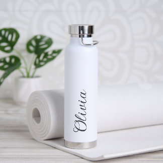 Bouteille d'eau élégante avec nom personnalisé en