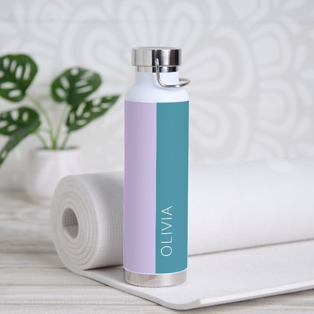 Bouteille D'eau Élégante tendance Lavande moderne Turquoise Pastel (Yoga)