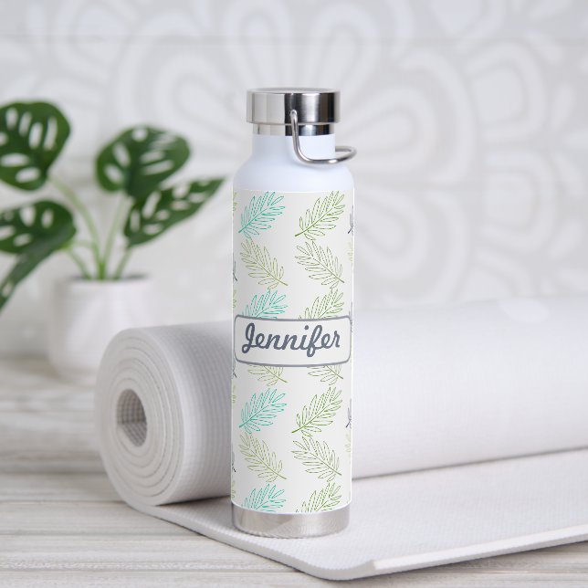 Bouteille D'eau Élégante verdure Botanique Tropical Feuille Motif (Yoga)