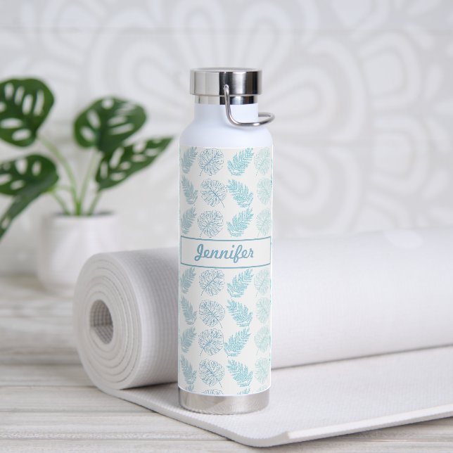 Bouteille D'eau Élégante verdure Botanique Tropical Feuille Motif (Yoga)