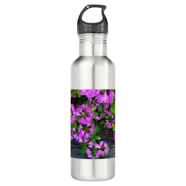 Bouteille D'eau Elégants fleurs roses azalées roses (Devant)