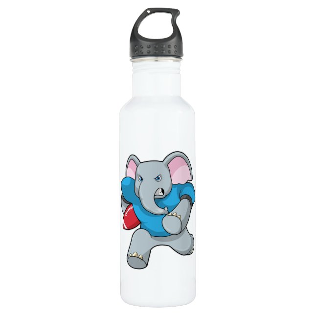 Bouteille D'eau Elephant au football avec équipement (Devant)