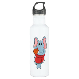 Bouteille D'eau Elephant comme joueur de basket-ball avec basket-b
