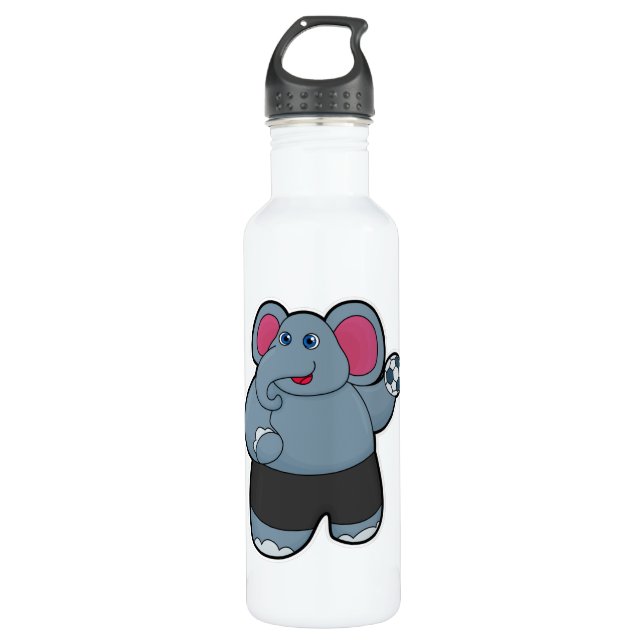 Bouteille D'eau Elephant comme joueur de handball avec Handball (Devant)