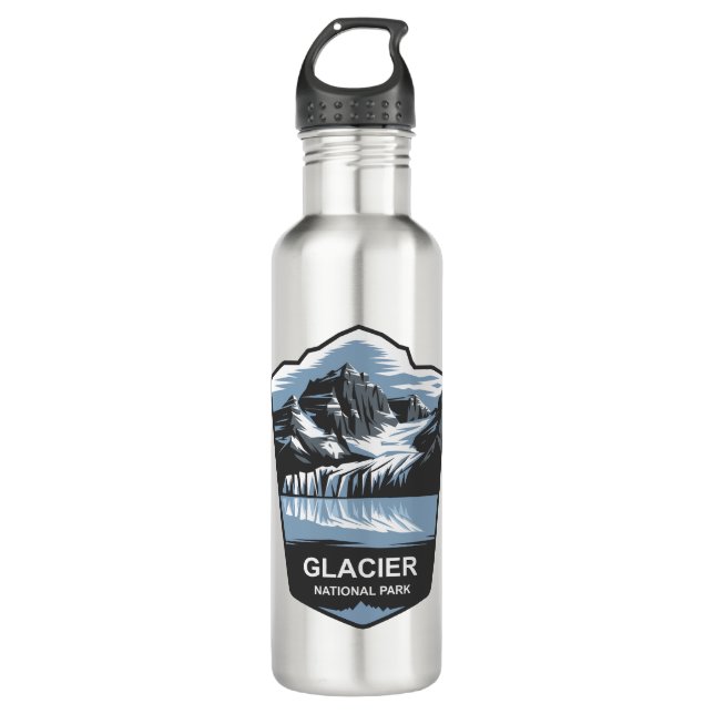 Bouteille D'eau Emblem du parc national des Glaciers (Devant)