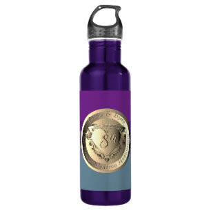 Bouteille D'eau Emblème de bronze du 8ème anniversaire du Mariage