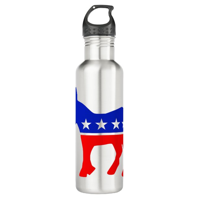 Bouteille D'eau Emblème politique du parti démocratique (âne) (Devant)