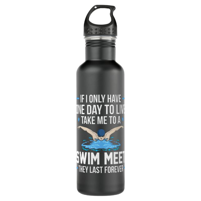 Bouteille D'eau Emmène-moi à la nage rencontrer Funny Swimmer meme (Devant)
