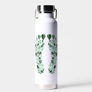 Bouteille D'eau Empreinte de feuille verte écologique