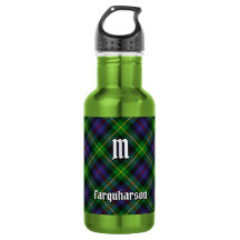 Bouteille d'eau en acier avec tartan du clan Farqu