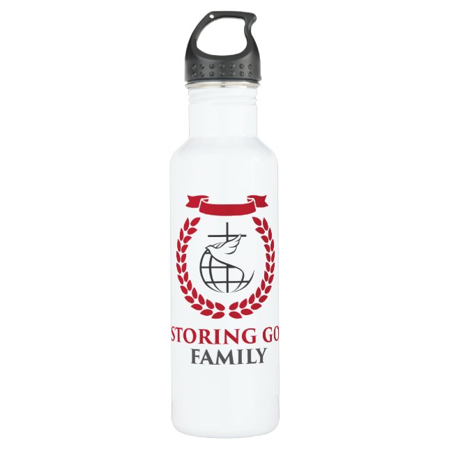 Bouteille d'eau en acier blanche de RGF 24oz (Devant)