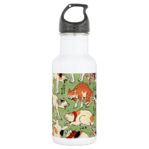Bouteille D'eau En Acier Inoxydable 猫 尽 両 め ん 合, 芳 Chats de l'ère Edo, Yoshifuji, Ukiy