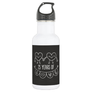 Bouteille D'eau En Acier Inoxydable 25e Anniversary Poison Chalk Hearts