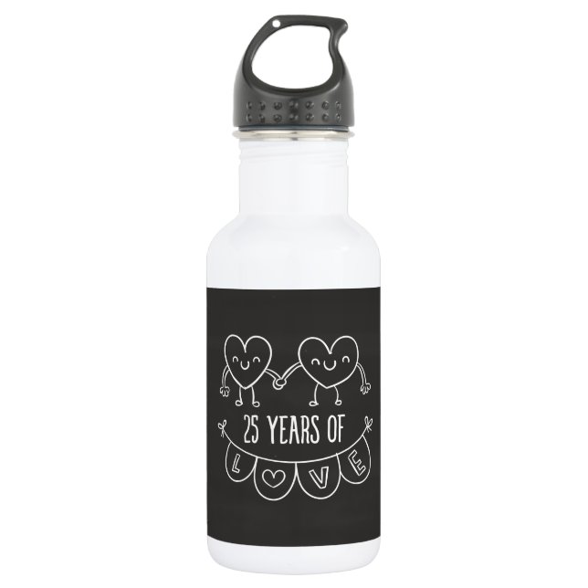 Bouteille D'eau En Acier Inoxydable 25e Anniversary Poison Chalk Hearts (Devant)