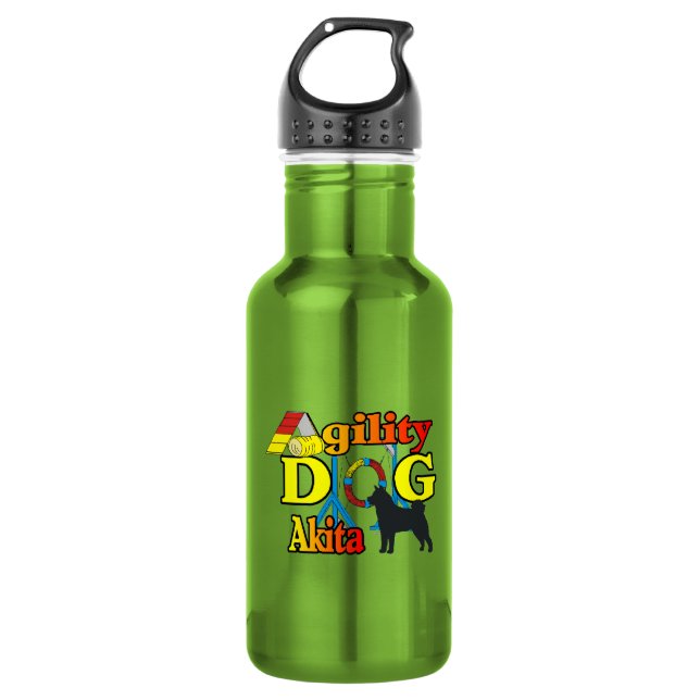 Bouteille D'eau En Acier Inoxydable Akita Agility Chien (Devant)
