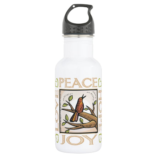 Bouteille D'eau En Acier Inoxydable Amour, Paix, Espoir, Joie (Devant)