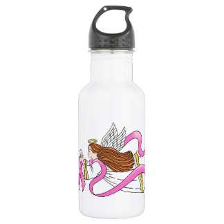 Bouteille D'eau En Acier Inoxydable Angle de sensibilisation "Ruban rose"