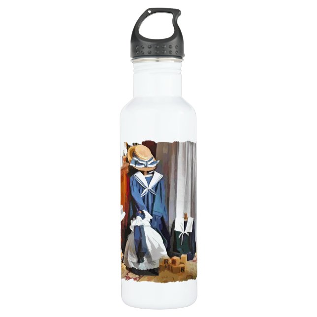 BOUTEILLE D'EAU EN ACIER INOXYDABLE ANGLETERRE VICTORIENNE (Devant)
