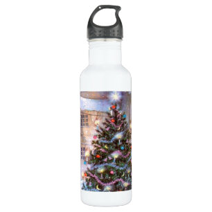 Bouteille D'eau En Acier Inoxydable Arbre de Noël Vintage