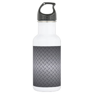 Bouteille D'eau En Acier Inoxydable Arrière - plan en acier Diamondplate noir à gris