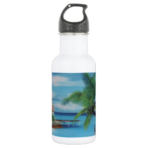 Bouteille D'eau En Acier Inoxydable Art de la scène de plage tropicale
