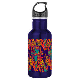 Bouteille D'eau En Acier Inoxydable Art Motif tatouage - flammes & cercles