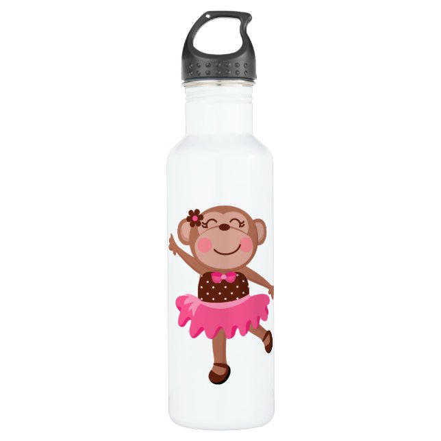 Bouteille D'eau En Acier Inoxydable Ballerine de singe (Devant)