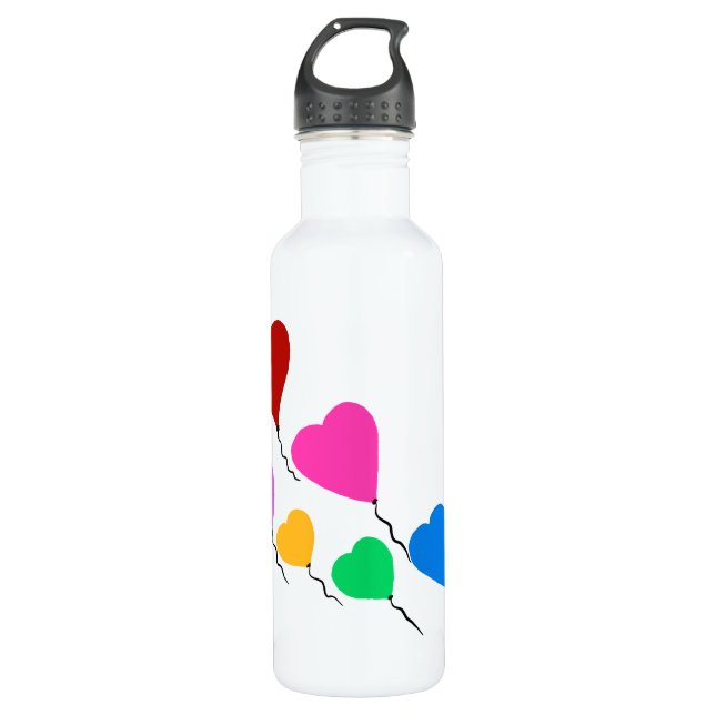 Bouteille D'eau En Acier Inoxydable Ballons cardiaques volants (Devant)