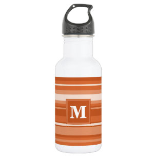 Bouteille D'eau En Acier Inoxydable Bandes orange monogrammes