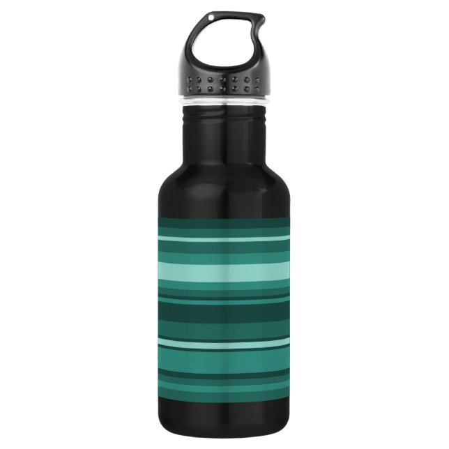 Bouteille D'eau En Acier Inoxydable Bandes turquoises (Devant)