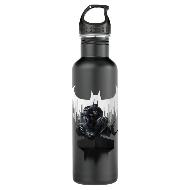 Bouteille D'eau En Acier Inoxydable Batman perché sur un pilier (Devant)