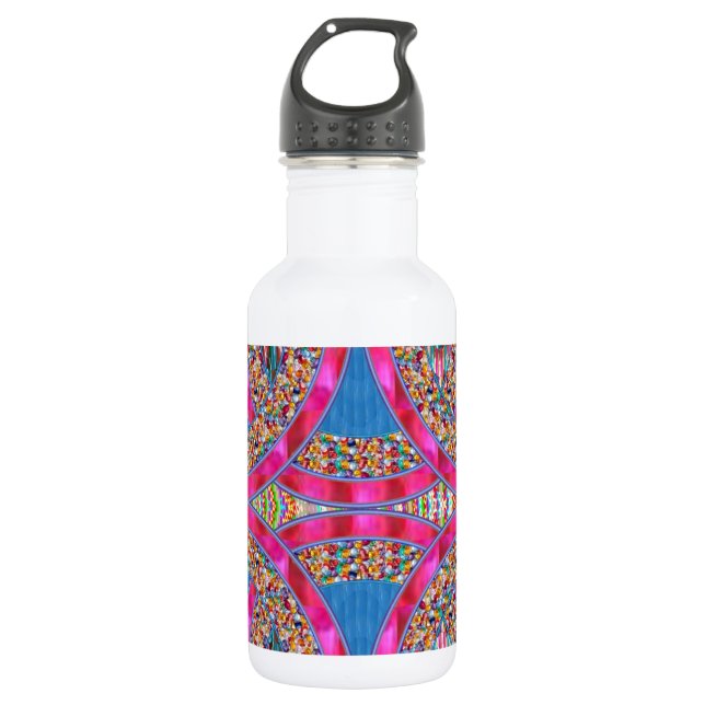 Bouteille D'eau En Acier Inoxydable Bijoux avec rubans PINK (Devant)