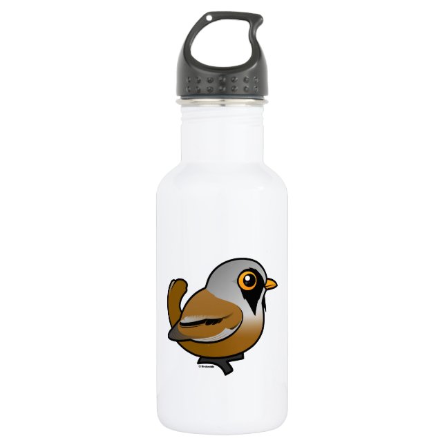 Bouteille D'eau En Acier Inoxydable Birdorable Reedling barbu (Devant)