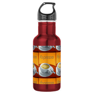 Bouteille D'eau En Acier Inoxydable Café Espresso vintage