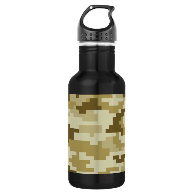 Bouteille D'eau En Acier Inoxydable Camouflage 8 bits pour désert numérique / Camo (Devant)